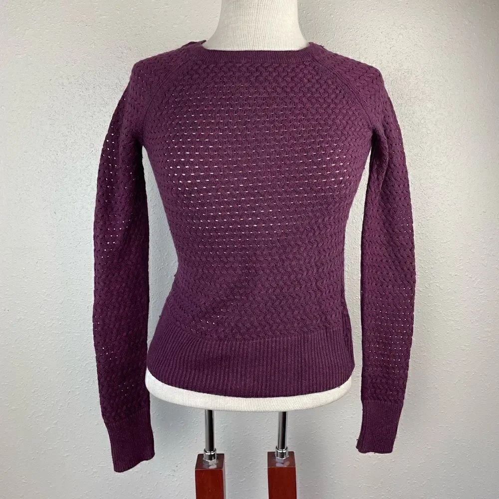 American Eagle Maroon Loose Knit Sweater Size XS EUC